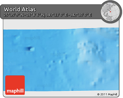Physical 3D Map of the Area around 25° 51' 37" N, 142° 1' 30" E