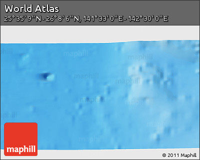 Physical 3D Map of the Area around 25° 51' 37" N, 142° 1' 30" E
