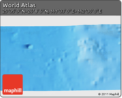 Physical 3D Map of the Area around 25° 51' 37" N, 142° 1' 30" E