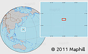 Gray Location Map of the area around 25° 51' 37" N, 144° 34' 29" E