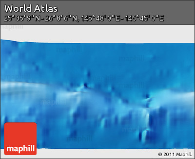 Physical 3D Map of the Area around 25° 51' 37" N, 146° 16' 30" E