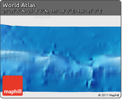 Physical 3D Map of the Area around 25° 51' 37" N, 146° 16' 30" E