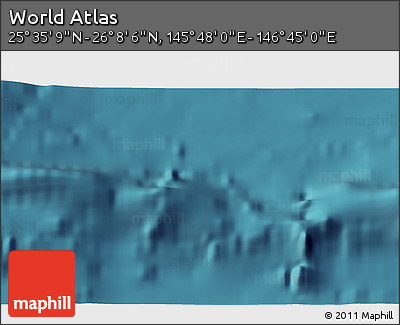 Satellite 3D Map of the Area around 25° 51' 37" N, 146° 16' 30" E
