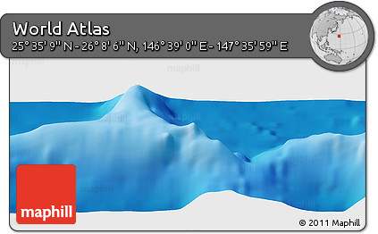 Physical Panoramic Map of the Area around 25° 51' 37" N, 147° 7' 30" E