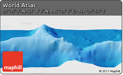 Physical Panoramic Map of the Area around 25° 51' 37" N, 147° 7' 30" E