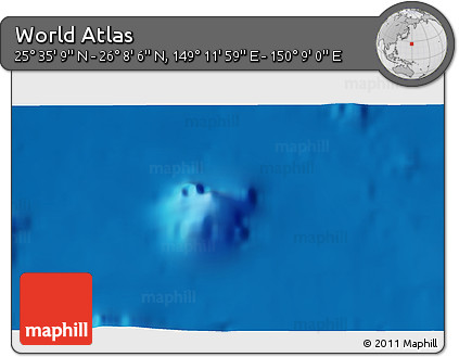 Physical 3D Map of the Area around 25° 51' 37" N, 149° 40' 30" E