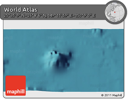 Satellite 3D Map of the Area around 25° 51' 37" N, 149° 40' 30" E