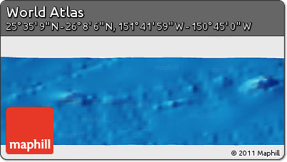 Physical Panoramic Map of the Area around 25° 51' 37" N, 151° 13' 29" W