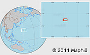 Gray Location Map of the area around 25° 51' 37" N, 152° 13' 29" E