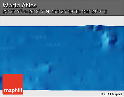Physical 3D Map of the Area around 25° 51' 37" N, 153° 55' 30" E