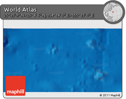 Physical 3D Map of the Area around 25° 51' 37" N, 154° 46' 30" E