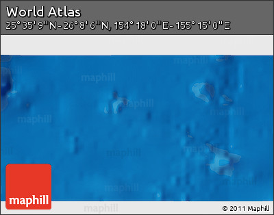 Physical 3D Map of the Area around 25° 51' 37" N, 154° 46' 30" E