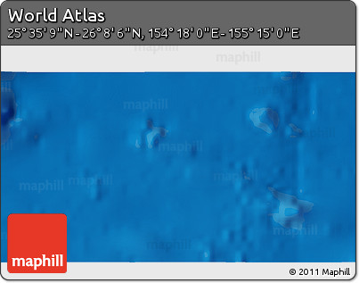 Physical 3D Map of the Area around 25° 51' 37" N, 154° 46' 30" E
