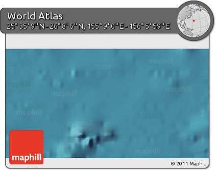 Satellite 3D Map of the Area around 25° 51' 37" N, 155° 37' 30" E