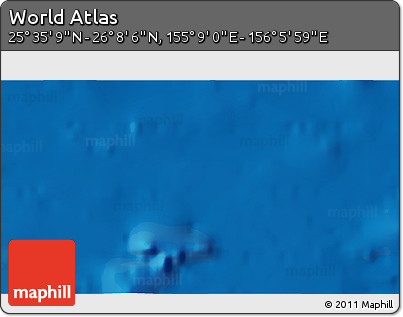 Shaded Relief 3D Map of the Area around 25° 51' 37" N, 155° 37' 30" E