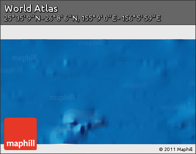 Shaded Relief 3D Map of the Area around 25° 51' 37" N, 155° 37' 30" E