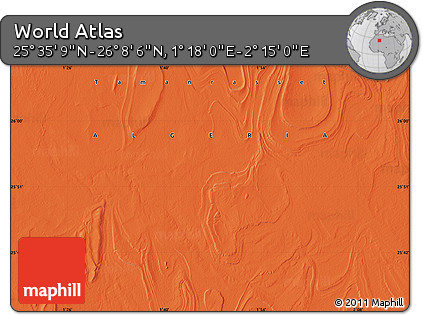 Political Map of the Area around 25° 51' 37" N, 1° 46' 29" E
