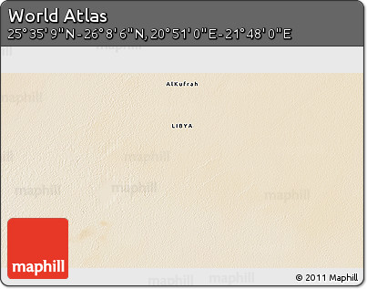 Satellite 3D Map of the Area around 25° 51' 37" N, 21° 19' 30" E