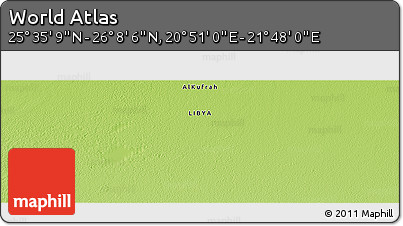 Physical Panoramic Map of the Area around 25° 51' 37" N, 21° 19' 30" E