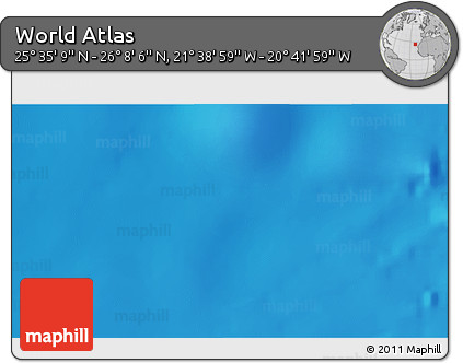 Shaded Relief 3D Map of the Area around 25° 51' 37" N, 21° 10' 29" W