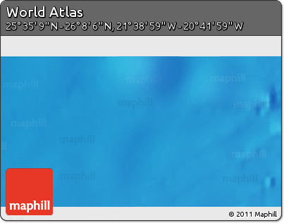 Shaded Relief 3D Map of the Area around 25° 51' 37" N, 21° 10' 29" W
