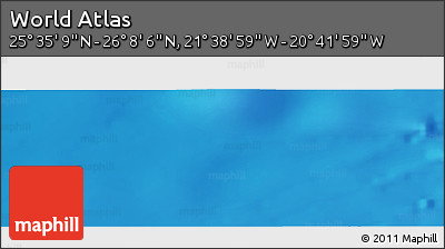 Shaded Relief Panoramic Map of the Area around 25° 51' 37" N, 21° 10' 29" W