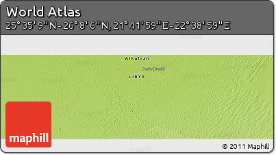 Physical Panoramic Map of the Area around 25° 51' 37" N, 22° 10' 29" E
