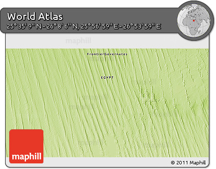 Physical 3D Map of the Area around 25° 51' 37" N, 26° 25' 29" E