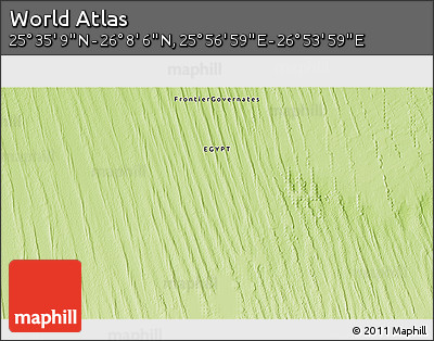 Physical 3D Map of the Area around 25° 51' 37" N, 26° 25' 29" E