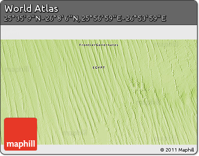 Physical 3D Map of the Area around 25° 51' 37" N, 26° 25' 29" E