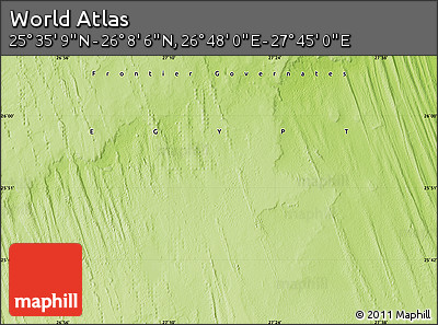 Physical Map of the Area around 25° 51' 37" N, 27° 16' 29" E
