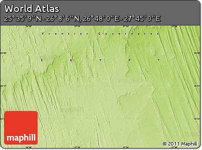 Physical Map of the Area around 25° 51' 37" N, 27° 16' 29" E