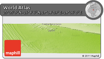 Physical Panoramic Map of the Area around 25° 51' 37" N, 28° 7' 30" E