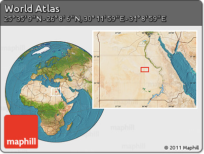 Satellite Location Map of the Area around 25° 51' 37" N, 30° 40' 29" E
