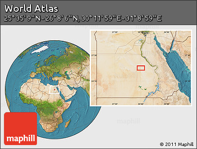Satellite Location Map of the Area around 25° 51' 37" N, 30° 40' 29" E