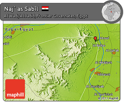 Physical 3D Map of Naj` As Sabīl