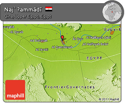 Physical 3D Map of Naj` Ḩammādī