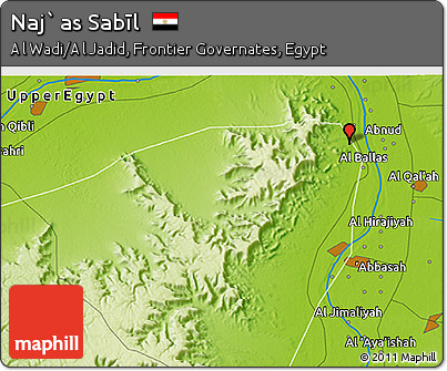 Physical 3D Map of Naj` As Sabīl