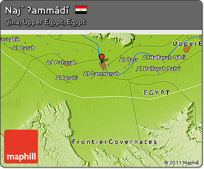 Physical 3D Map of Naj` Ḩammādī