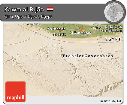 Satellite Panoramic Map of Kawm Al Bijāh