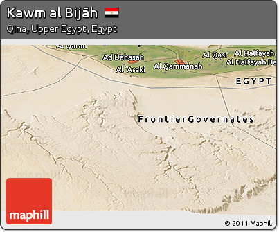 Satellite Panoramic Map of Kawm Al Bijāh