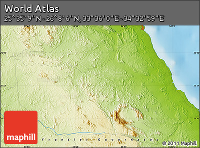Physical Map of the Area around 25° 51' 37" N, 34° 4' 30" E
