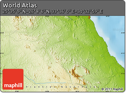 Physical Map of the Area around 25° 51' 37" N, 34° 4' 30" E