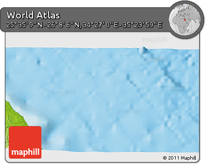 Physical 3D Map of the Area around 25° 51' 37" N, 34° 55' 29" E