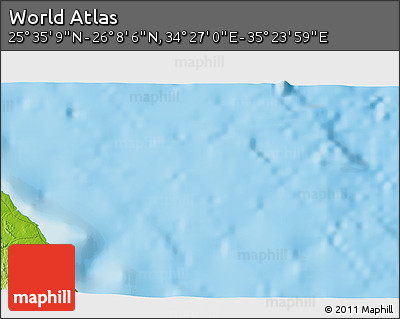 Physical 3D Map of the Area around 25° 51' 37" N, 34° 55' 29" E