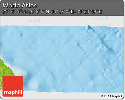 Physical 3D Map of the Area around 25° 51' 37" N, 34° 55' 29" E