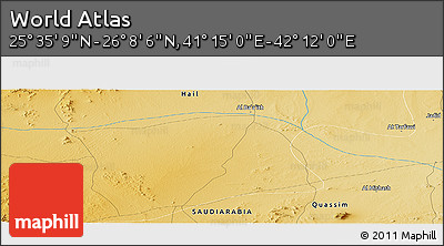 Physical Panoramic Map of the Area around 25° 51' 37" N, 41° 43' 30" E