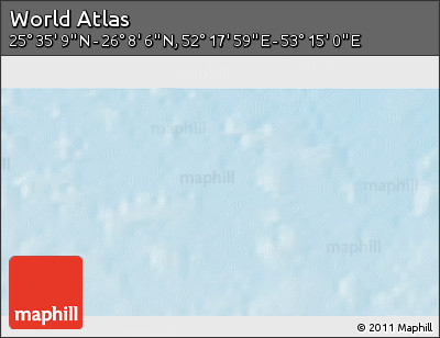 Physical 3D Map of the Area around 25° 51' 37" N, 52° 46' 29" E