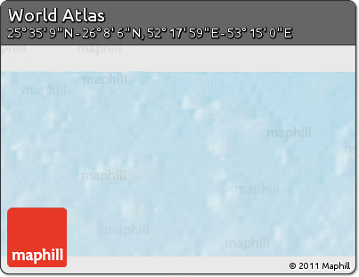 Physical 3D Map of the Area around 25° 51' 37" N, 52° 46' 29" E