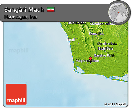 Physical 3D Map of Sangārī Mach